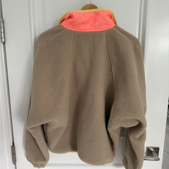 Free People Tan Fleece Hit the Slopes Pullover Jacket - Picture 4 of 7